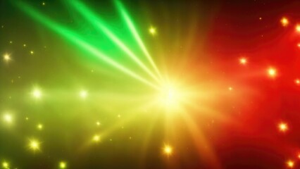 Naklejka premium Red light burst, abstract beautiful rays of lights on a dark Green background with the color of yellow, golden sparkling backdrop, and blur bokeh