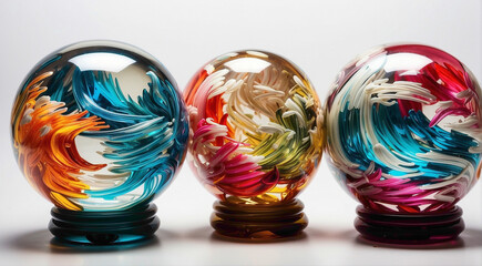 Crystal multishade balls refract the light, scattering a kaleidoscope of colors that dance and play...