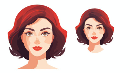 Beautiful woman avatar character flat vector isolate