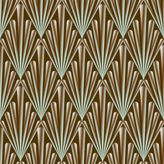 Seamless vector geometric art deco pattern with a gradient in brown shades with pipes in a rhombus. Designed for all surfaces and printing.