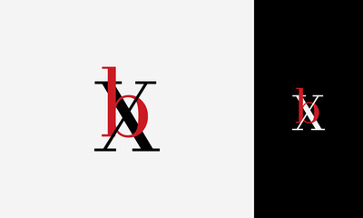 initial letter bX or Xb  red and black lowercase joined uppercase,logo vektor design