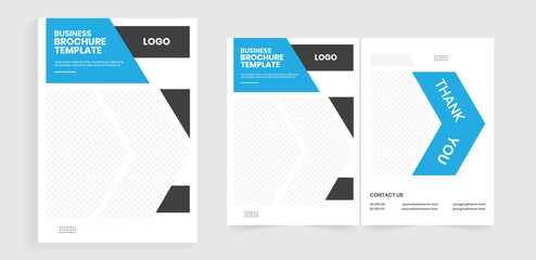 Minimal style new bifold brochure design. Business advertising brochure, print-ready annual report. Vector book cover design.