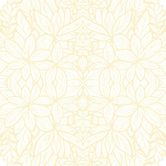 Seamless floral pattern with repeating flowers and leaves