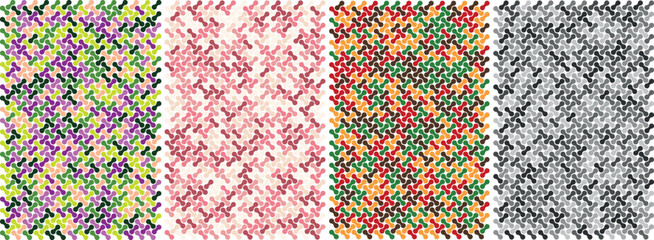 Set of geometric abstract patterns on transparent background