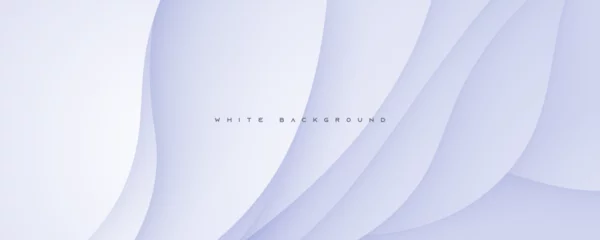 Rolgordijnen Abstract modern wavy white background smooth color decorative shape design. © Fajar