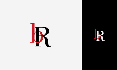 initial letter bR or Rb  red and black lowercase joined uppercase,logo vektor design