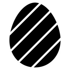 Decorated Easter Egg solid color Icon. 