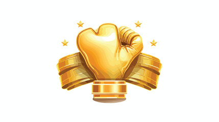 Boxing award gold isolated icon flat vector isolated