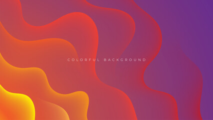 Abstract colorful wavy light liquid background dynamic shape design vector