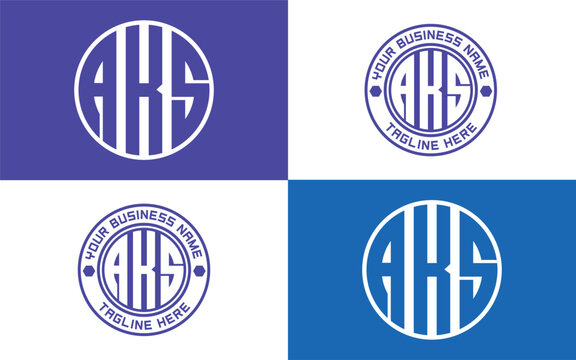 AKS circular logo Design, Letter AKS Logo Design in a badge