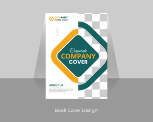 Brochure cover design and business book cover set or annual report template with abstract background for agency design.