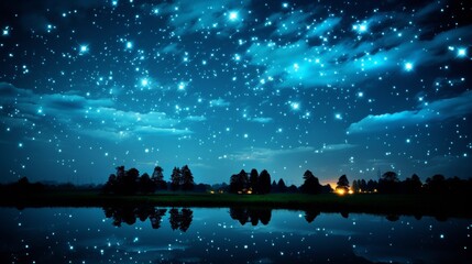Night sky with constellation stars and zodiac signs for astrology and astronomy backgrounds