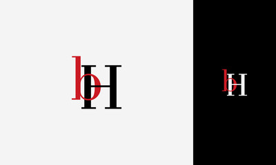initial letter bH or Hb red and black lowercase joined uppercase,logo vektor design