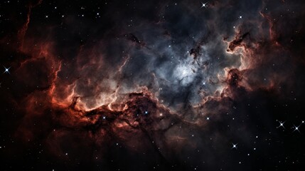 Fototapeta premium Vibrant nebula close-up. captivating colors and contrasting regions in deep space