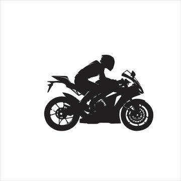 racing bike of silhouettes on white background 