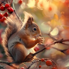squirrel in nature, close-up