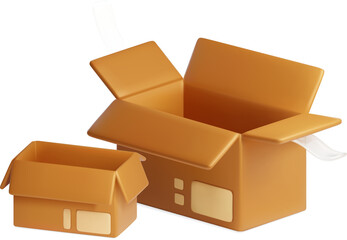 Realistic Cardboard Box