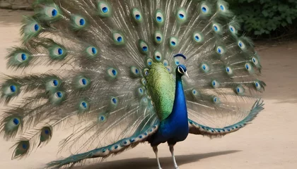 Fotobehang A Peacock Strutting Confidently © Sadia