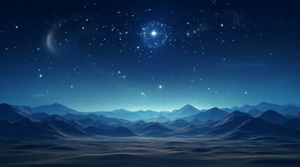 Landscape view with stunning cosmic elements like stars and planets above the horizon