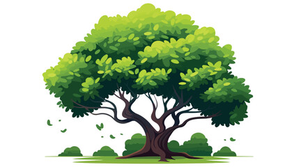Green tree over a white background vector design  fl