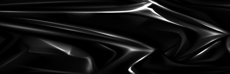 Black Crumpled Plastic Bag