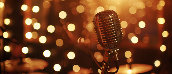 Close view of old-style microphone unpredictable textures - obrazy, fototapety, plakaty