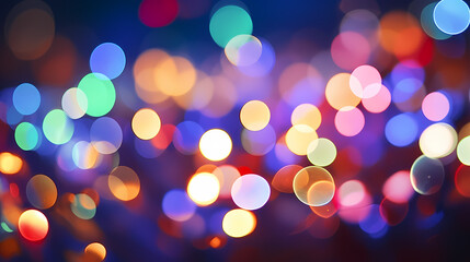 Obraz premium Abstract round colorful bokeh from party lights, Christmas background