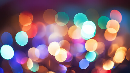 Obraz premium Abstract round colorful bokeh from party lights, Christmas background