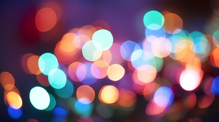Abstract round colorful bokeh from party lights, Christmas background