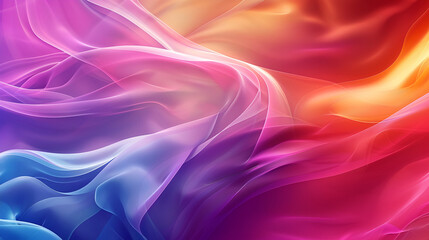 Fototapeta premium A vibrant abstract background with swirling purple and pink lines,abstract background with multicolored silk fabric, close-up,Festive blurred background with rainbow color 