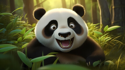 3D cute panda photos