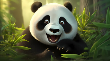 Obraz premium 3D cute panda photos