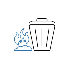 burning waste concept line icon. Simple element illustration. burning waste concept outline symbol design.