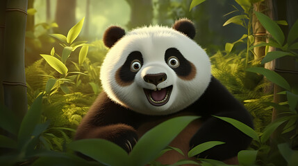 Fototapeta premium 3D cute panda photos