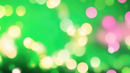 Abstract blur bokeh banner background. Gold bokeh on defocused Pink and Green background
