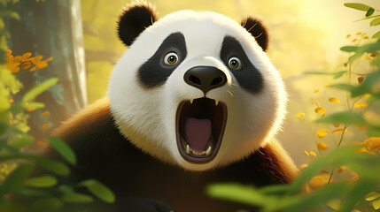 3D cute panda photos