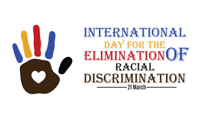 International Day for the Elimination of Racial Discrimination is observed annually on 21st March. Vector illustration. - obrazy, fototapety, plakaty
