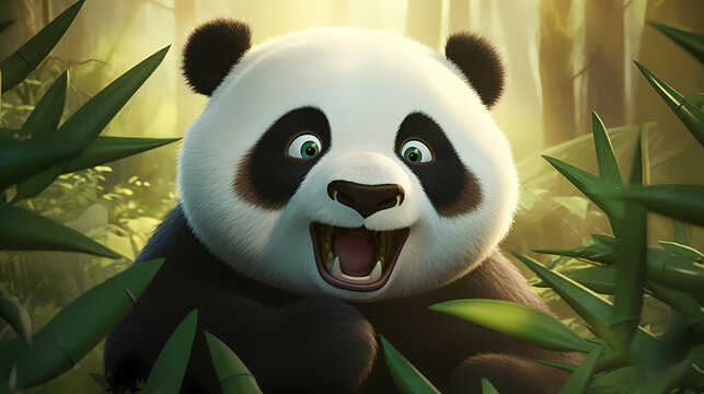 3D cute panda photos