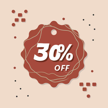 Discount offer price tag and banner template design