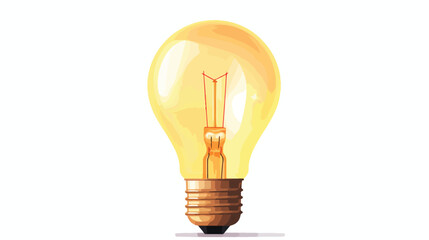 Illustration   light bulb flat vector isolated on white