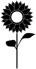 sunflower illustration nature silhouette flower logo sun icon leaf outline plant summer green blossom garden yellow agriculture bright flora shape green blossom for vector graphic background