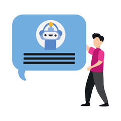Fototapeta premium chatbot conversation online