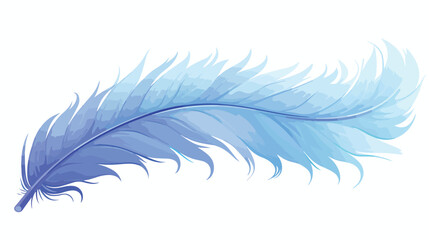 Illustration with blue feather frame