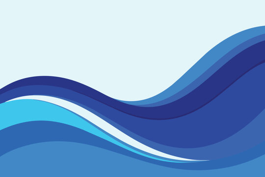 Minimal blue wave background. dynamic shape composition. Modern template design for covers, brochures, web and banner