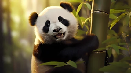 Tuinposter 3D cute panda photos © ma