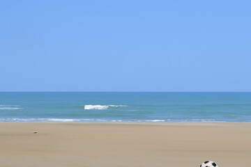 The happiness and fun of beach football