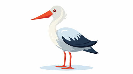 Isolated cute stork icon  flat vector 