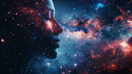 Galactic profile emerging from stardust in the infinity of space