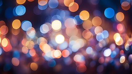 Obraz premium Holiday themed illustration with colorful bokeh lights