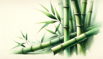 Watercolor illustration of Bamboo